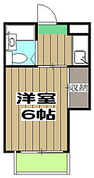 コーポマツモト 3階1Kの間取り