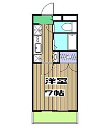 ウッドリーム木香館 3階1Kの間取り