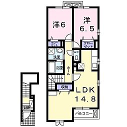 サンリット 2LDKの間取図画像