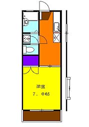 ジャンポールＡ棟 1階1Kの間取り