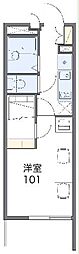 レオパレスＮ　Ｉ 3階1Kの間取り