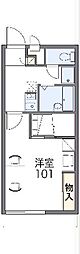 レオパレスまき 1階1Kの間取り