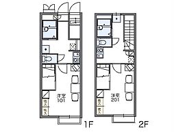 レオパレス山竹 1Kの間取図画像