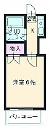 ユトリロ南栄 2階1Kの間取り