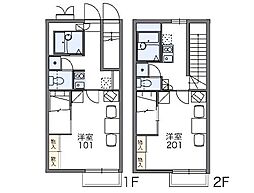 レオパレスＭＡＲＣＨＥＮ 211 2階1Kの間取り