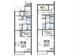 レオネクスト向山 2階1Kの間取り