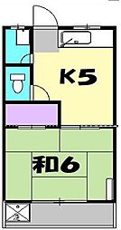 いづみ荘 2階1DKの間取り