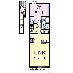 ダンデライオンＡ 2階1LDKの間取り