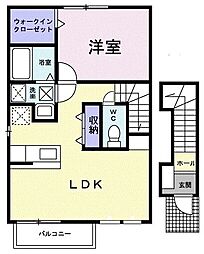プチレジデンスディーヴァH 1LDKの間取図画像