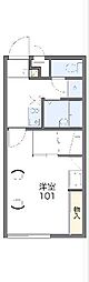 レオパレスフェニックスIV 2階1Kの間取り