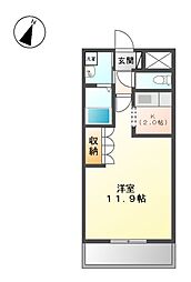 JR両毛線 前橋駅 4.7kmの賃貸アパート 2階1Kの間取り