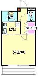 プリモ川曲 1階1Kの間取り