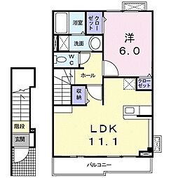 M・Ystory 1LDKの間取図画像