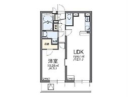 レオパレス熊野前 1LDKの間取図画像