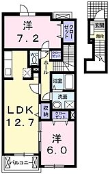 アルカンシエル 2LDKの間取図画像