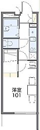 レオパレスシンシア2 1Kの間取図画像