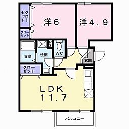 トップコート 2LDKの間取図画像