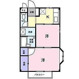 コーポ井出 2Kの間取図画像