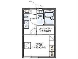 レオパレスサクライ 1Kの間取図画像