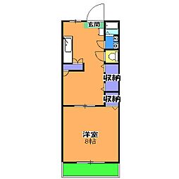 田中マンション 1階1LDKの間取り