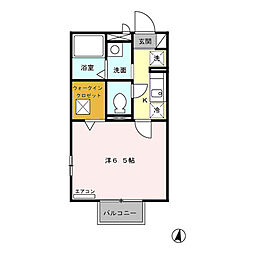 JR中央線 武蔵境駅 徒歩18分の賃貸アパート 1階1Kの間取り