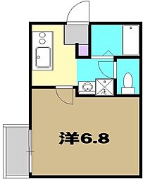 さくらハイツ 2階1Kの間取り