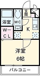 リブリ・コミゾ 1Kの間取図画像