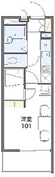 レオパレスレトワール桜 1Kの間取図画像