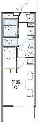 レオパレス銀河 1Kの間取図画像