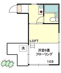 JR総武線 阿佐ケ谷駅 徒歩7分の賃貸アパート 1階1Kの間取り