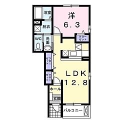 フィオーレ1 1LDKの間取図画像