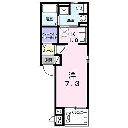 ステーンリヴィエール ワンルームの間取図画像