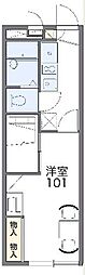 レオパレスローレル 2階1Kの間取り