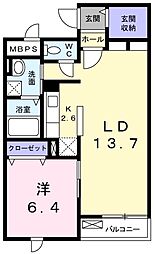 アレグリア 1LDKの間取図画像