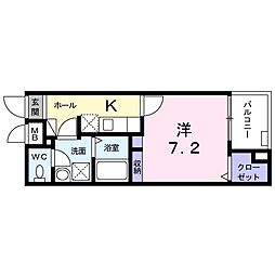 ポスト・プリート 1Kの間取図画像