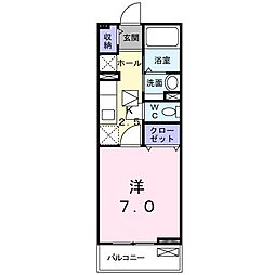 ジェルメアイA棟 1Kの間取図画像