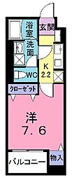 ディアコート並木 1Kの間取図画像