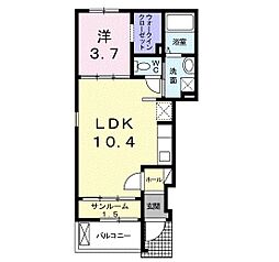 西武新宿線 南大塚駅 徒歩10分の賃貸アパート 1階1LDKの間取り