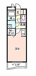 ベラパエーゼ ワンルームの間取図画像