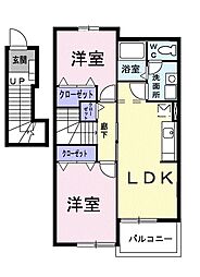 ピュア 2LDKの間取図画像