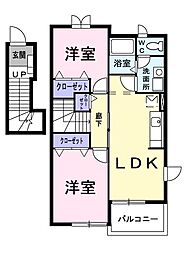 センプリーチェA 2LDKの間取図画像