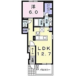 ヴィアヴィトーリア 1LDKの間取図画像