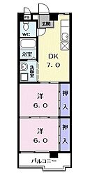 レジデンス清里 2DKの間取図画像