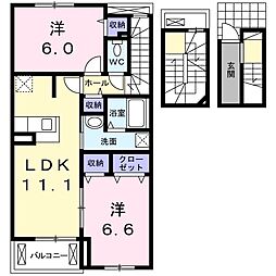 ポモドーロ旭 2LDKの間取図画像