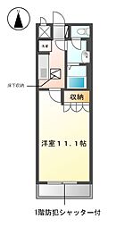 グランレーブII 1階1Kの間取り