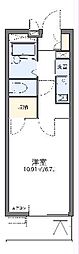 レオパレスBELL 1Kの間取図画像