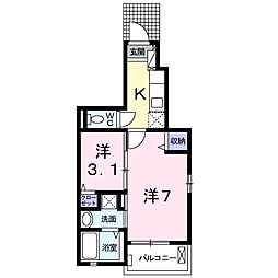 スペチアーレ平岡 2Kの間取図画像