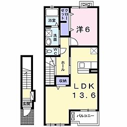 ヴィルTssB 1LDKの間取図画像