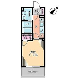 ヴィラ　フローリッシュ 2階1Kの間取り