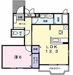 メゾンドリベラ 1LDKの間取図画像